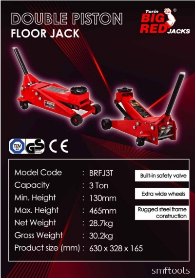 BIGRED PROFESSIONAL 3 TON DOUBLE PISTON HYDRAULIC FLOOR JACK