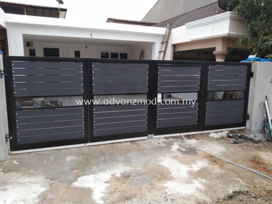 Mild Steel Folding Gate With Aluminium And Glass Panels