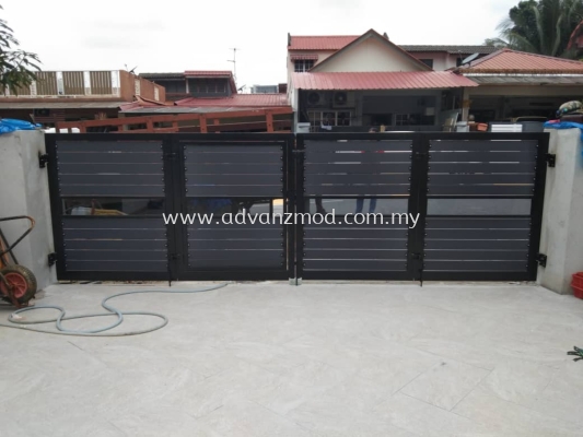 Mild Steel Folding Gate With Aluminium And Glass Panels