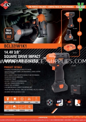 BAHCO 14.4V 3/8 Square Drive Impact Wrench Brushless - BCL32IW1K1