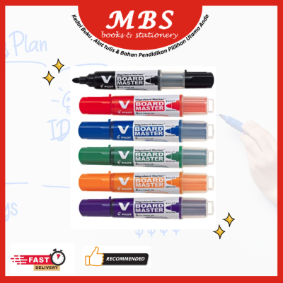 PILOT V BOARD MASTER WHITEBOARD MARKER WITH REUSABLE POUCH - PACK OF 6