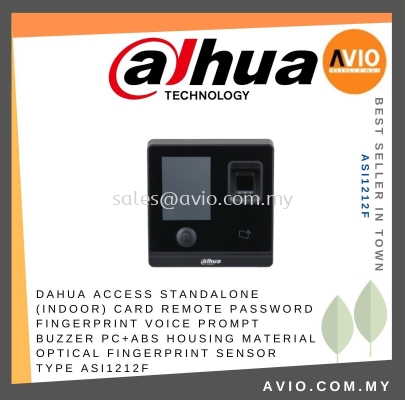 DAHUA Access Standalone (Indoor) Card Remote Password Fingerprint Voice Prompt Buzzer PC+ABS Housing Material Optical Fingerprint Sensor Type ASI1212F