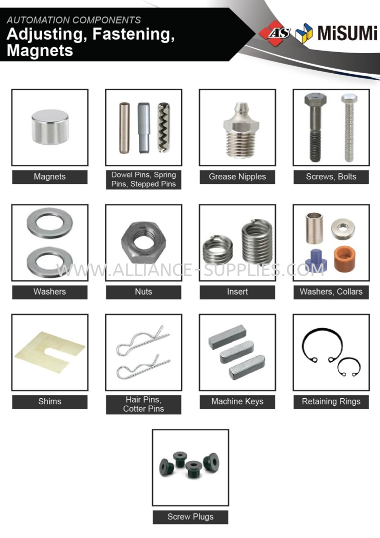 Adjusting, Fastening, Magnets Adjusting, Fastening, Magnets MISUMI AUTOMATION COMPONENTS / SPARE PARTS