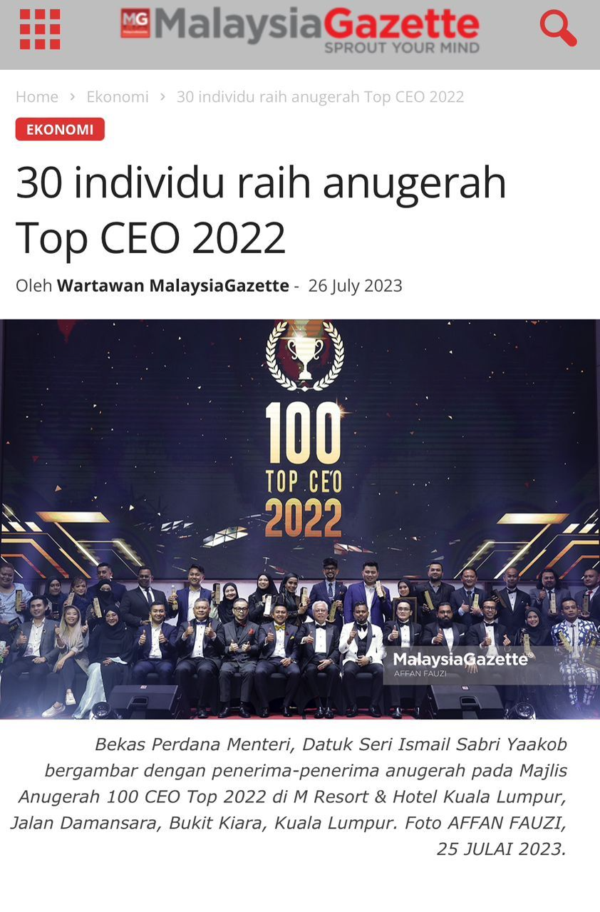 100 Top Young CEO 2022 Ideal Safe Box Malaysia World 