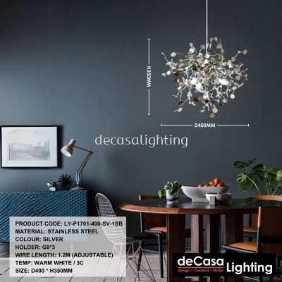 DESIGNER PENDANT LIGHT (LY-P1701-400-SV-1SB)