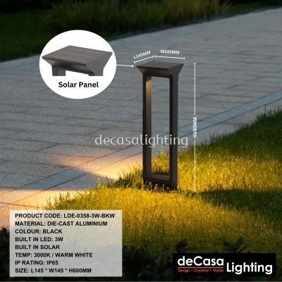 SOLAR GARDEN BOLLARD LIGHT (0358)