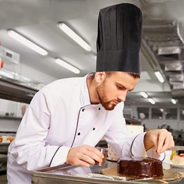 Disposable Chef Hats Non Woven Paper Black White 23cm 25cm 30cm