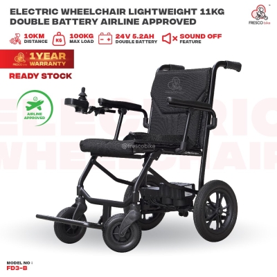 Fresco 11kg Electric Wheelchair Motorized Lightweight Airline Approved Aluminium Alloy Frame 