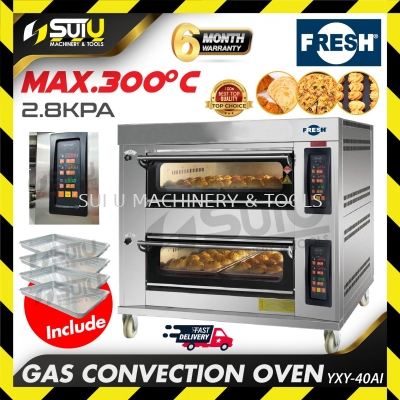 FRESH YXY-40AI 2 Layer 4 Tray Gas Convection Oven With PID Control Panel 0.2kW 2.8kPA