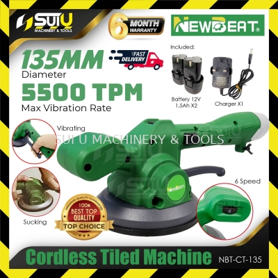 NEWBEAT NBT-CT-135 12V 135MM Cordless Tile Machine c/w 2Bat1.5Ah + 1 Charger