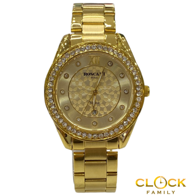 Roscani Gold Dial Gold Stainless Steel Band Fashion Ladies Watch BLS105N1