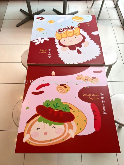 Waterproof Table Wrapping Sticker |  Advertising Menu Pengiklanan | Restaurant Restoran Cafe Kopitiam | Supply Printing Install | Malaysia