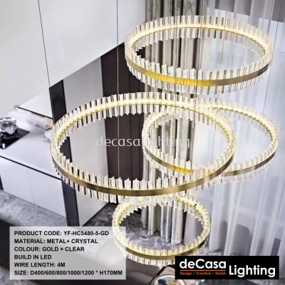 CRYSTAL RING HIGH CEILING LIGHT (5480-5)