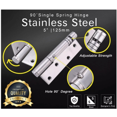  5" X 3.0MM S/STEEL  SELF CLOSING HINGES-00142E