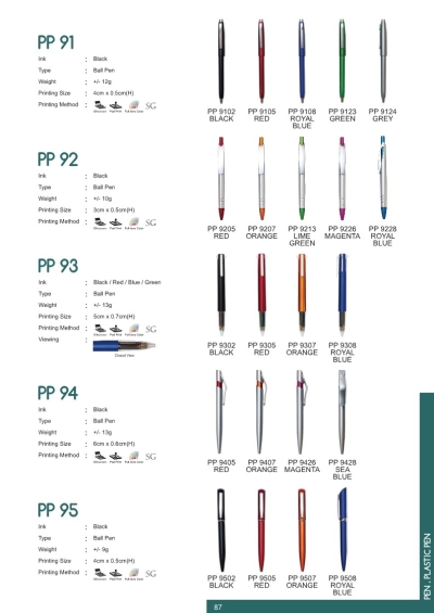 plastic pen PP91 PP92 PP93 PP94 PP95