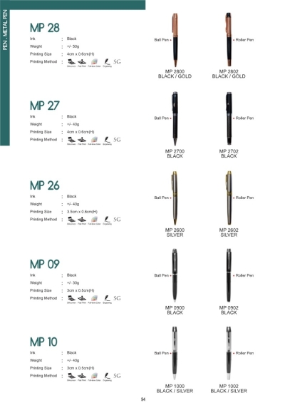 plastic pen MP10 MP09 MP26 MP27 MP28