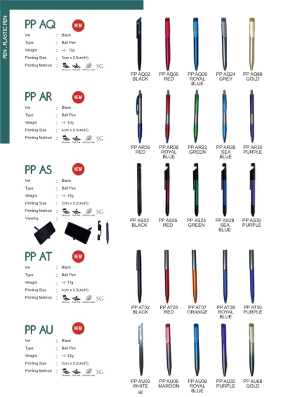 plastic pen PPAQ PPAR PPAS PPAT PPAU