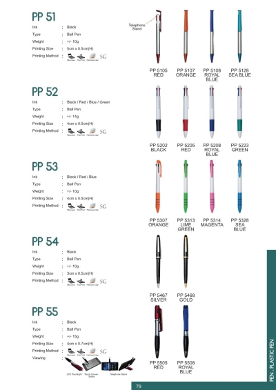 plastic pen PP51 PP52 PP53 PP54 PP55 