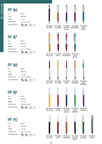 plastic pen PP86 PP87 PP88 PP89 PP90