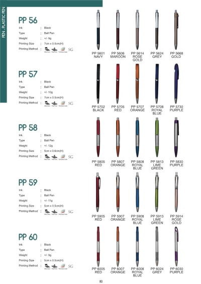 plastic pen PP56 PP57 PP58 PP59 PP60