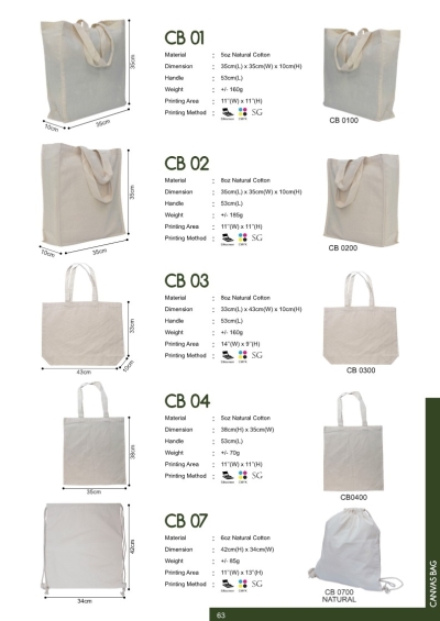 CANVAS BAG 01 CB02 CB03 CB04 CB07