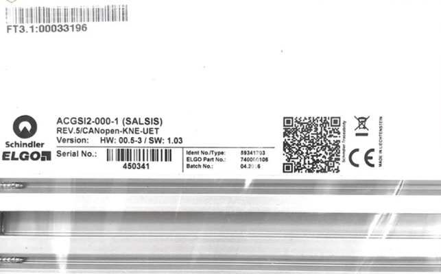 SCHINDLER ELGO ACGSI2-000-1 59501001 59501002 59501003 59501005 59341701 ENCODER Malaysia Thailand Singapore Indonesia Philippines Vietnam Europe USA