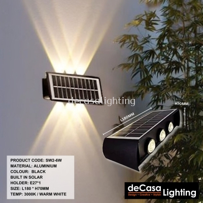 OUTDOOR SOLAR WALL LIGHT (SW2-6W)