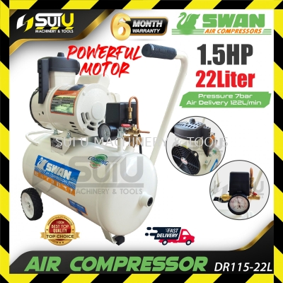 [COMPRESSOR ONLY] SWAN DR115-22L / DR11522L 1.5HP 22L Oilless / Oil Free Air Compressor / Kompressor