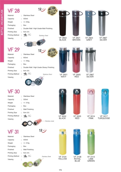 VACUUM FLASK VF28 VF29 VF30 VF31