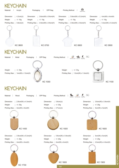 Keychain KC0600 KC0700 KC0800 KC0900 KC1000 KC1400 KC1500 KC1600 KC1700 KC1800 KC1900 KC1100