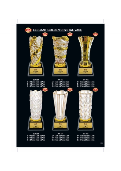 ELEGANT GOLDEN CRYSTAL VASE ICV730-ICV735