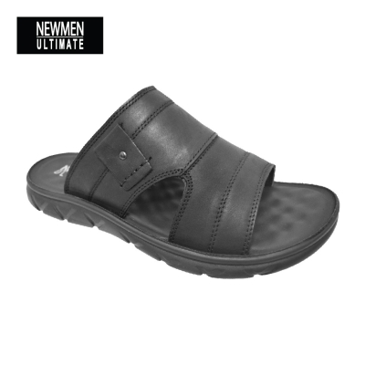 MEN SLIDE IN LEATHER SANDAL (MA 7053-BK) (PA.X)