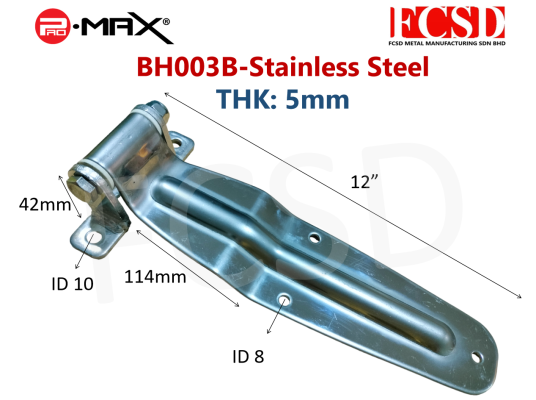 BH-003B-Stainless Steel Hinge 12"