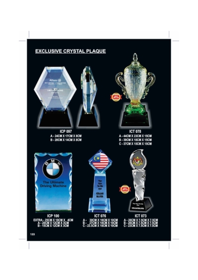 EXCLUSIVE CRYSTAL TROPHY ICP097 - ICT073