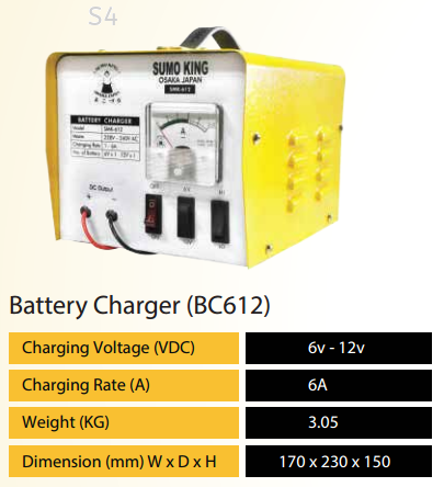 SUMO-KING DC BATTERY CHARGER (BC612)