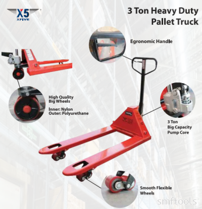 XFIVE (X5) HEAVY DUTY 3TON HYDRAULIC PALLET TRUCK