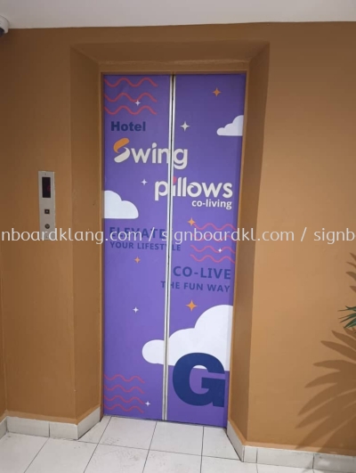 Indoor Hotel Lift Sticker Printing At Kuala Lumpur