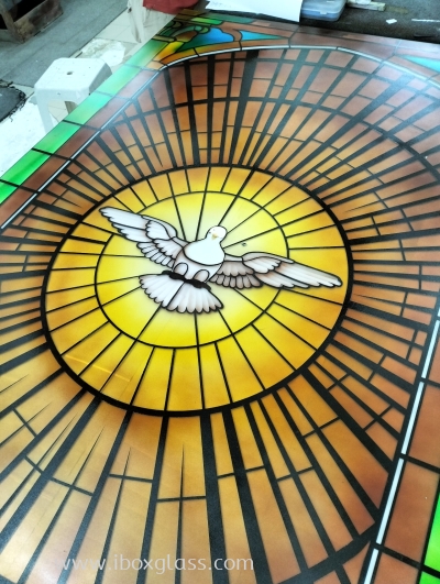 Stained Glass Design with Dove Design