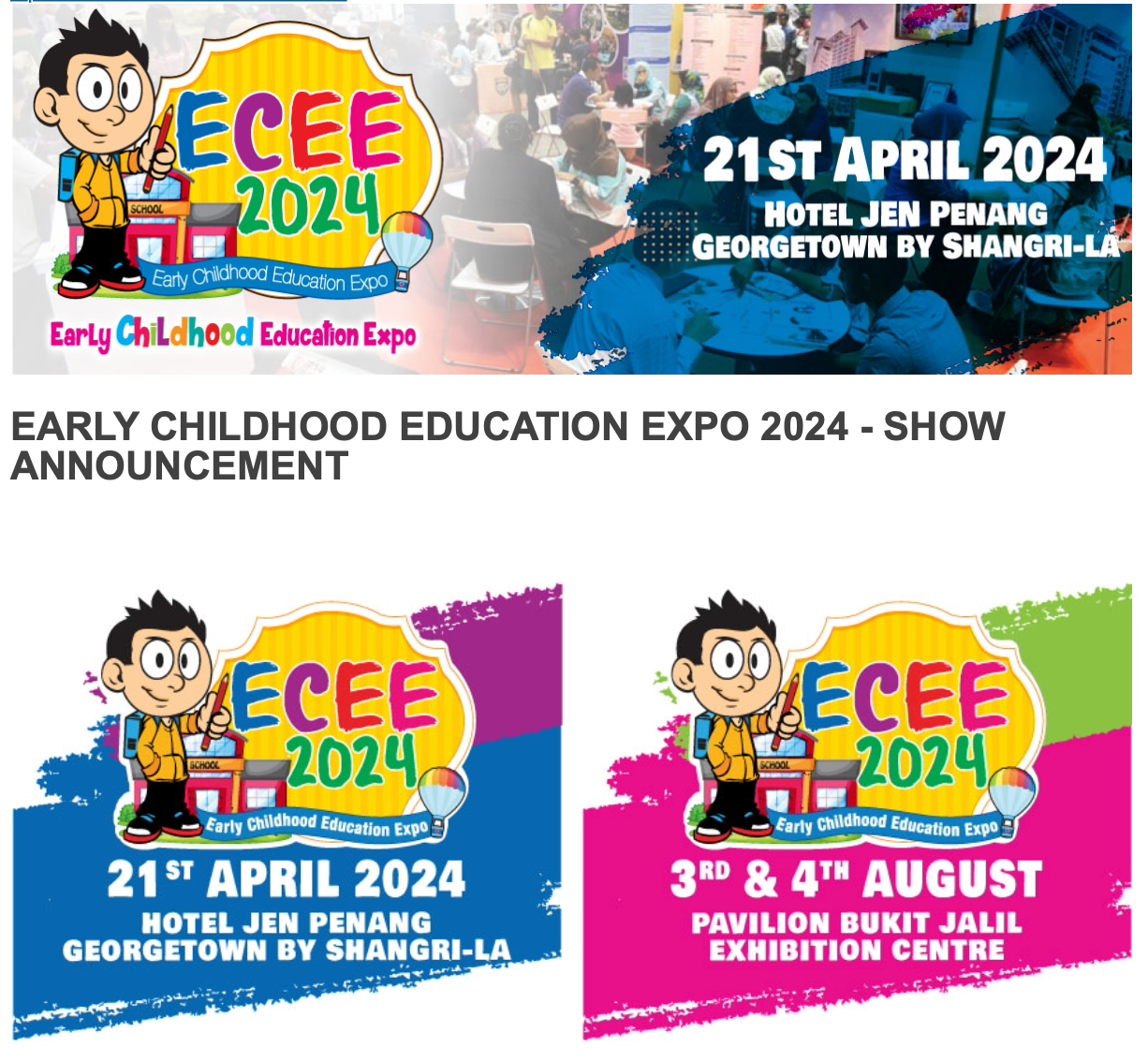EARLY CHILDHOOD EDUCATION EXPO 2024 - SHOW ANNOUNCEMENT