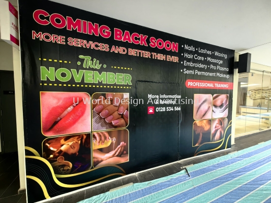 Renovation Under Construction Coming Soon Canvas Banner Backdrop | Shopping Mall Shop Lot | Supplier Manufacturer Installer | Malaysia