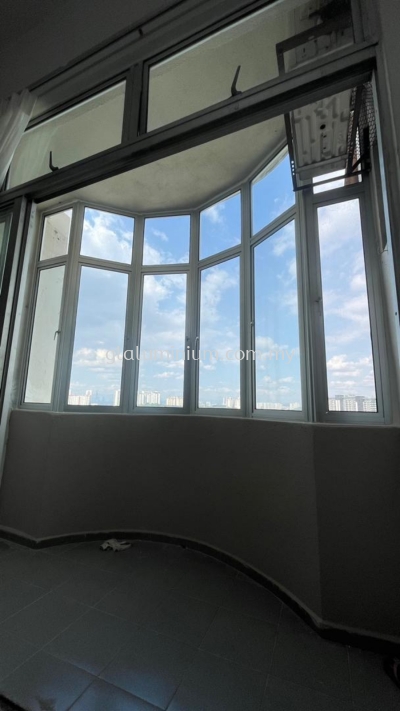 Casment windows 6 panel (curve) + above fix glass @Lagoon Perdana Apartment,Jalan PJS 9/1,Bandar Sunway