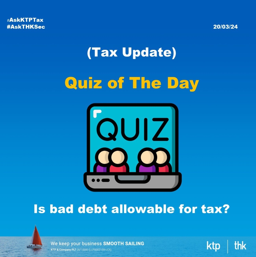 (Tax Update) Is bad debt tax deductible?