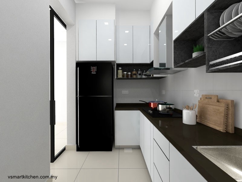 Rekaan Kabinet Dapur Pintu Kaca - Pulau Pinang  Kabinet Dapur Pintu Kaca Dapur Rujukan Reka Bentuk UbahSuai Malaysia