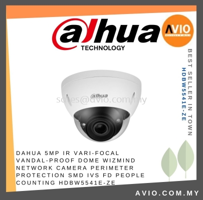 DAHUA 5MP IR VARI-FOCAL VANDAL-PROOF DOME WIZMIND NETWORK CAMERA Perimeter Protection SMD IVS FD People Counting HDBW5541E-ZE