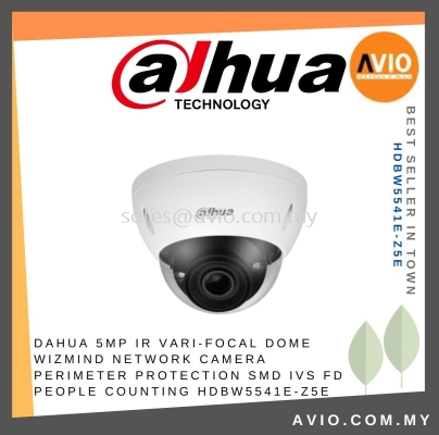 DAHUA 5MP IR VARI-FOCAL DOME WIZMIND NETWORK CAMERA Perimeter Protection SMD IVS FD People Counting HDBW5541E-Z5E