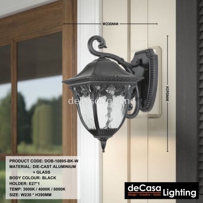 OUTDOOR WALL LIGHT (10895-BK-W)