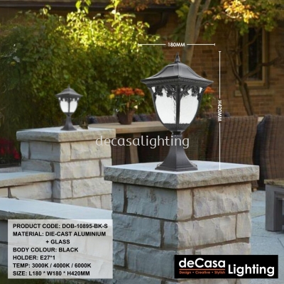 OUTDOOR PILLAR LIGHT (10895-BK-S)