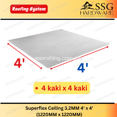 Superflex Ceiling / Flat Sheet Ceiling 3.2MM 4' x 4'  (1220MM x 1220MM) 