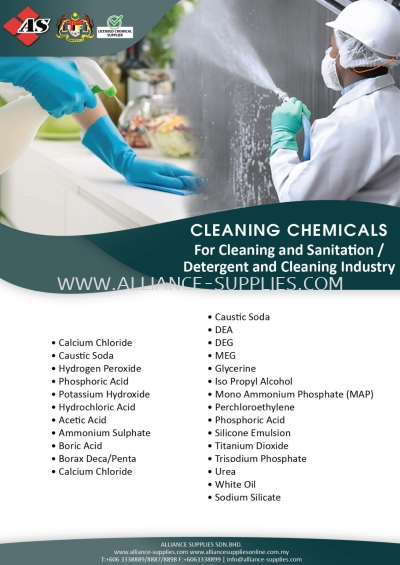 Cleaning Chemicals - For Cleaning And Sanitation / Detergent And Cleaning Industry