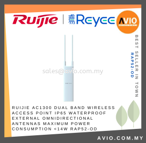 RUIJIE AC1300 Dual Band Wireless Access Point IP65 waterproof External omnidirectional antennas Maximum power consumption <14W RAP52-OD